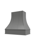Graphite Grey Shaker Asheville Strapped Curved Hood with Block Molding