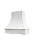 Lakewood White Asheville Strapped Curved Hood with Classic Molding