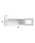 Pearl White 30x12 Decorative Wall Cabinet with Plain Glass 