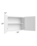 Pearl White 33x24" Wall Cabinet