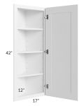 Pearl White 12x42 Wall End Angle Cabinet