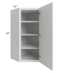 Pearl White 24x42 Diagonal Corner Wall Cabinet