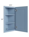 Sky Blue Shaker 12x30 Angle Wall Cabinet