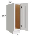 Midtown Cloud Shaker 9" Full Height Door Base Cabinet