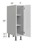 Milan White Gloss 9" Full Height Door Base Cabinet