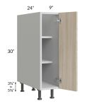 Milan Natural 9" Full Height Door Base Cabinet