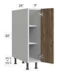 Milan Pecan 9" Full Height Door Base Cabinet