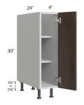 Milan Cafe 9" Full Height Door Base Cabinet