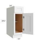Stratton White Shaker 12" Base Cabinet