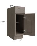Natural Grey Shaker 12" Base Cabinet