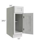 Heather Grey Shaker 12" Base Cabinet