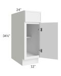 Portland White 12" Base Cabinet