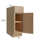 Township Rift Oak 12" Full Height Door Base Cabinet