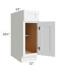 Alpine White Shaker 12" Base Cabinet