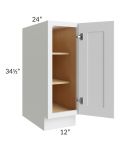 Midtown White Shaker 12" Full Height Door Base Cabinet