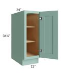 Midtown Mint Green Shaker 12" Full Height Door Base Cabinet