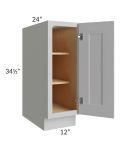 Imperial Painted Grey 12" Full Height Door Base Cabinet