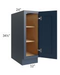 Midtown Blue Shaker 12" Full Height Door Base Cabinet