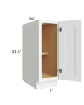Brilliant White Shaker 12" Full Height Door Base Cabinet
SW-B12FH-Assembled