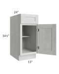 Heather Grey Shaker 15" Base Cabinet