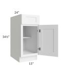 Aspen White Shaker 15" Base Cabinet