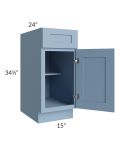 Sky Blue Shaker 15" Base Cabinet