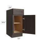 Southport Espresso Shaker 15" Base Cabinet
