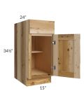 Prairie Shaker 15" Base Cabinet