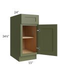 Midtown Hunter Green Shaker 15" Base Cabinet