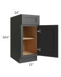 Midtown Black Shaker 15" Base Cabinet