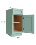 Midtown Mint Green Shaker 15" Base Cabinet