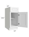 Dakota White 15" Base Cabinet 