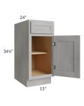 Gramercy Grey Mist 15" Base Cabinet