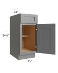 Stratton Dark Grey Shaker 15" Base Cabinet