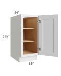 Midtown White Shaker 15" Full Height Door Base Cabinet