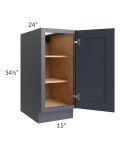 Midtown Indigo Shaker 15" Full Height Door Base Cabinet