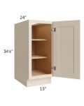 Midtown Cream Shaker 15" Full Height Door Base Cabinet