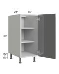 Milan Grey Gloss 15" Full Height Door Base Cabinet