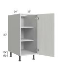 Milan Cream 15" Full Height Door Base Cabinet