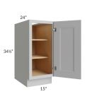 Imperial Painted Grey 15" Full Height Door Base Cabinet
