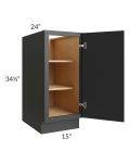Vienna Black 15" Full Height Door Base Cabinet