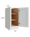 Gramercy White 15" Full Height Door Base Cabinet