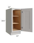 Salem Light Grey 15" Full Height Door Base Cabinet