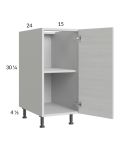Euro White Grain 15" Full Height Door Base Cabinet