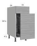 Euro Grey 15" Base Cabinet with Single Trashcan Pullout