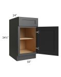 Midtown Black Shaker 18" Base Cabinet