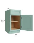 Midtown Mint Green Shaker 18" Base Cabinet