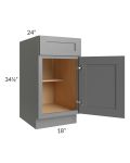 Stratton Dark Grey Shaker 18" Base Cabinet 