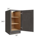 Midtown Dark Grey Shaker 18" Full Height Door Base Cabinet