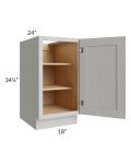 Midtown Light Grey Shaker 18" Full Height Door Base Cabinet